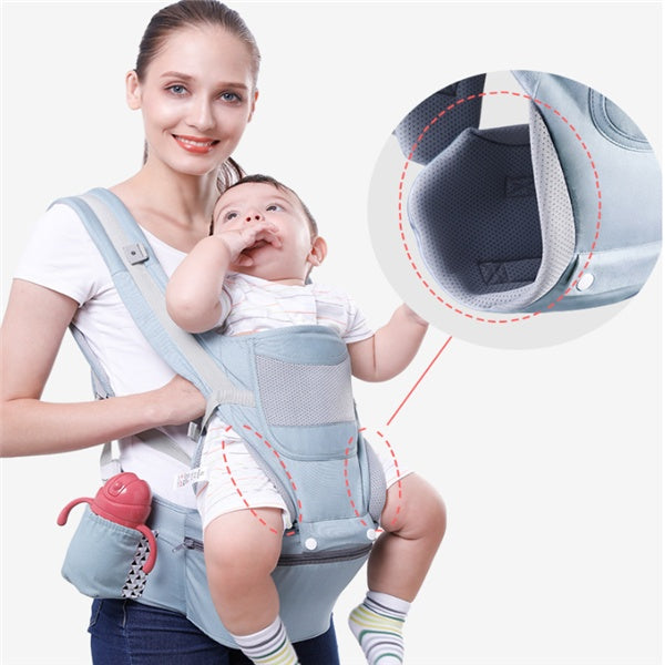 Travel-Friendly Hip Seat Baby Carrier with Multiple Positions