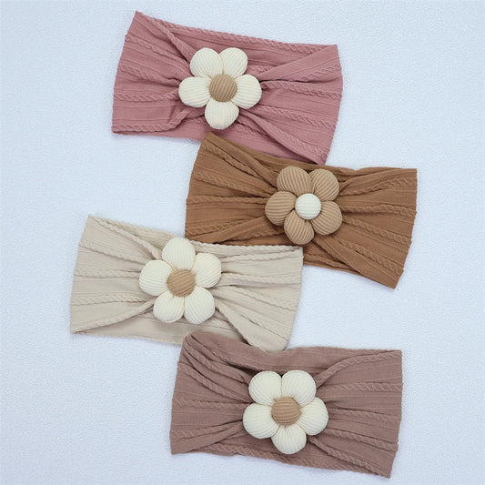The new Flower Nylon Girl Hairband, featuring elastic softness for babies and girls