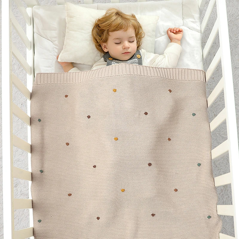 Brand new baby blankets, crafted from knitted ultra-soft cotton muslin.